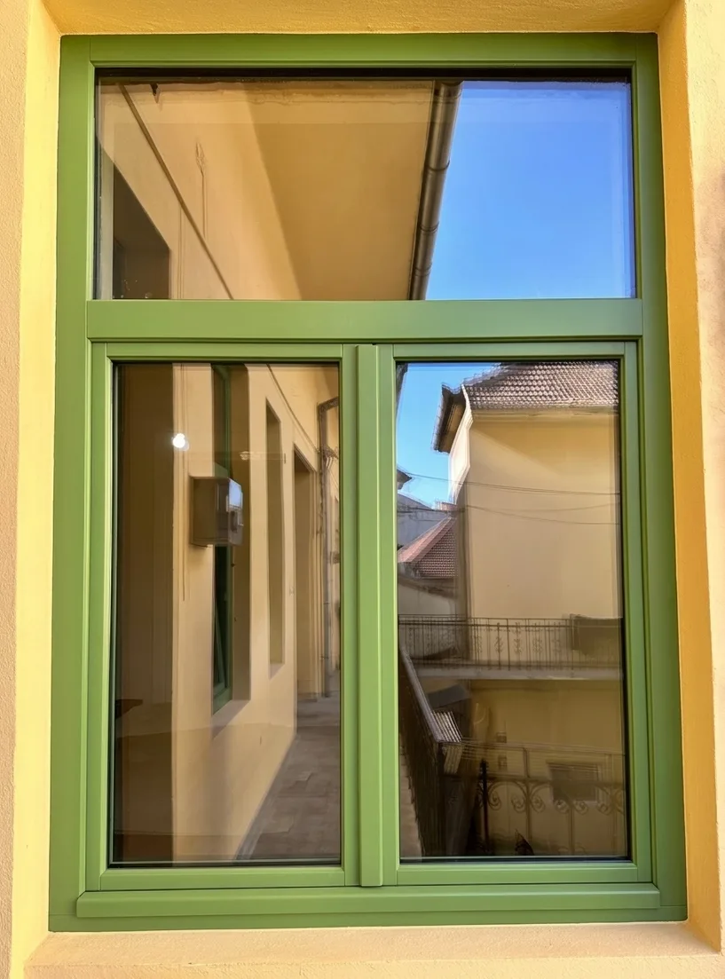 Green IV78 wooden window