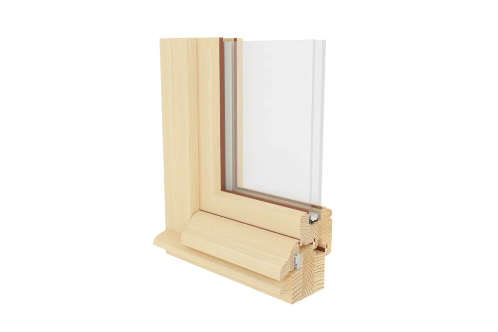 Traditional laminated wood window