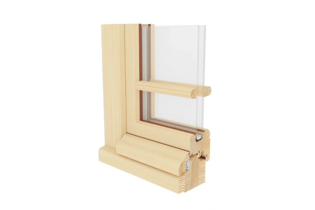 Traditional laminated wood window