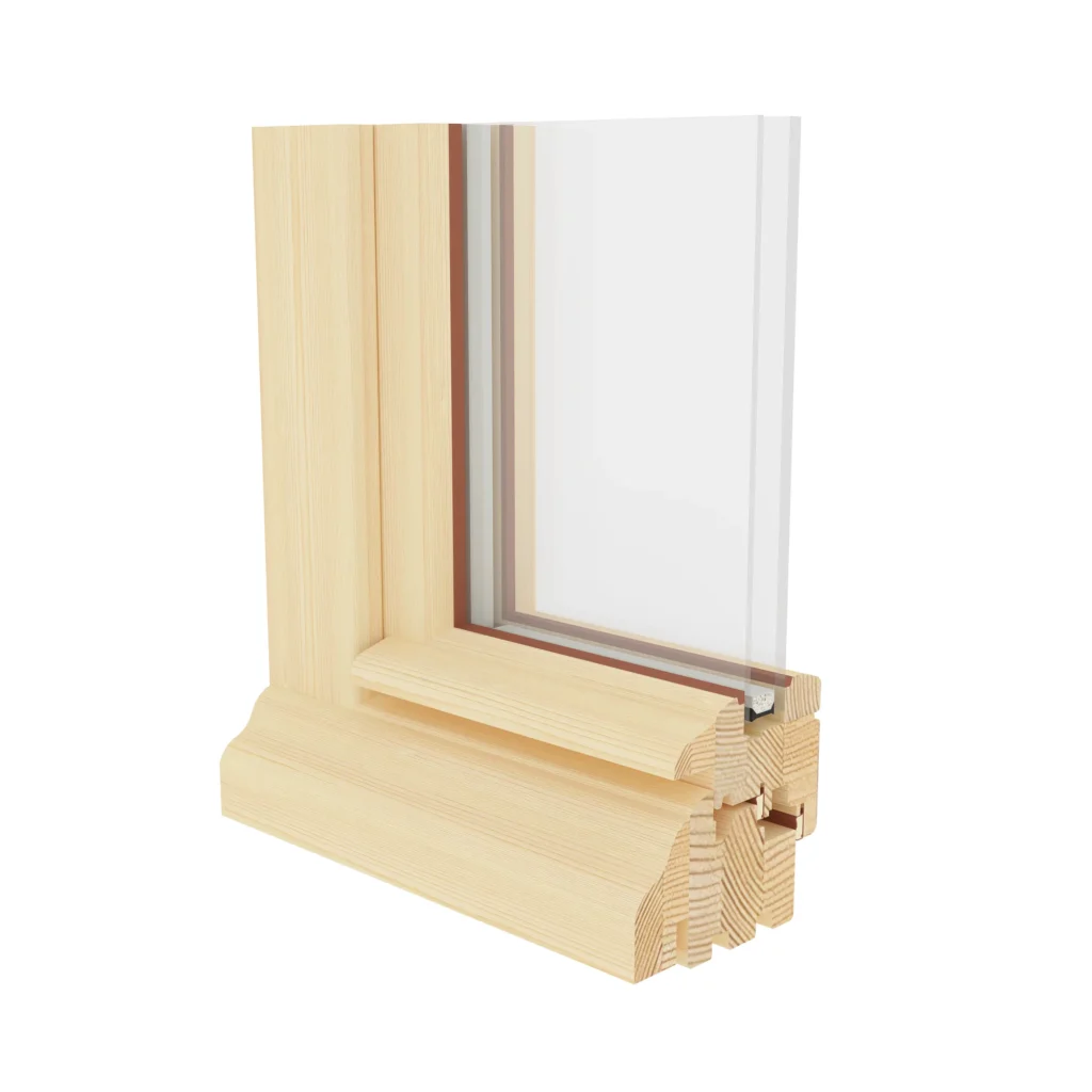 Traditional laminated wood window
